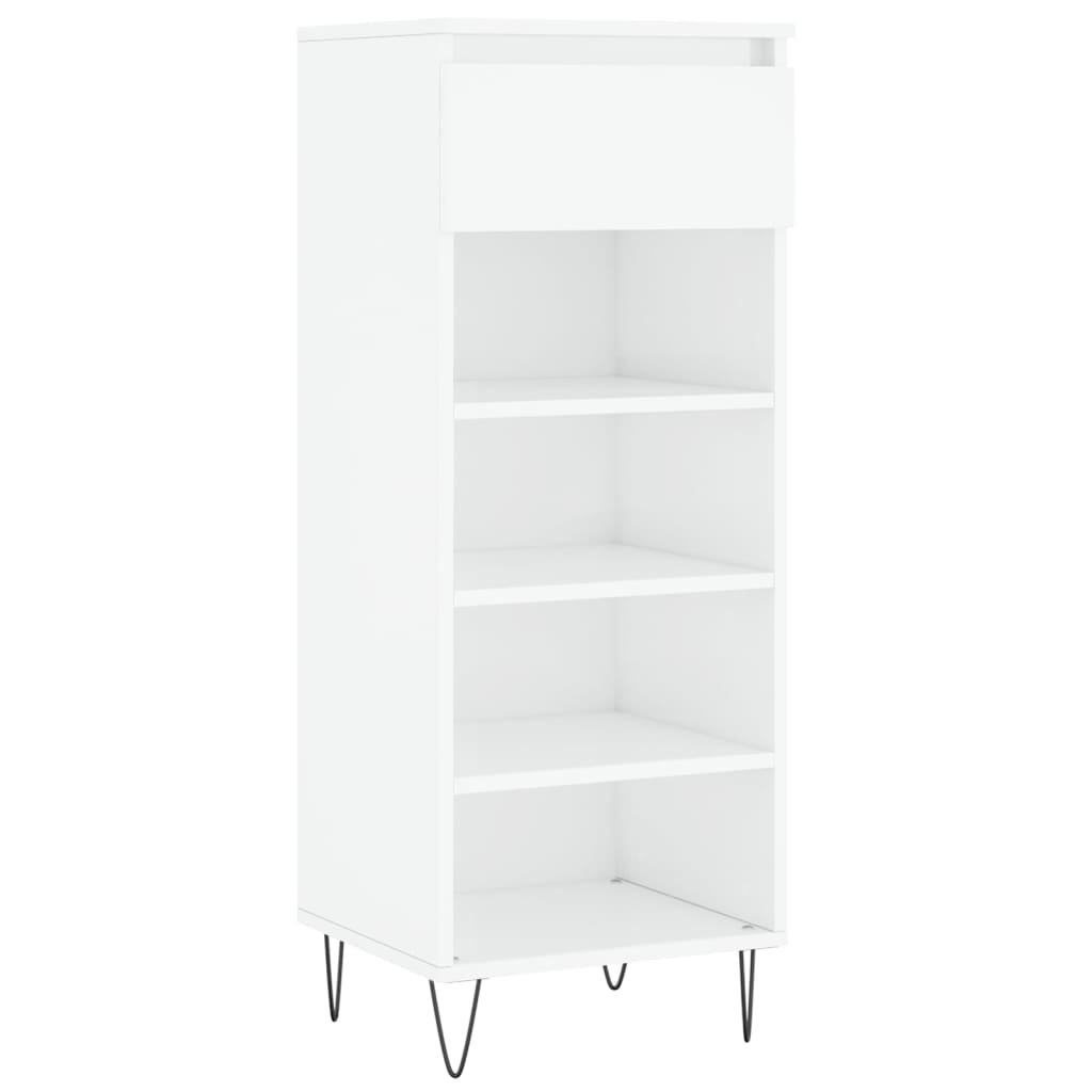 Schuhschrank 40X36X105 Cm Holzwerkstoff Hochglanz-Weiß