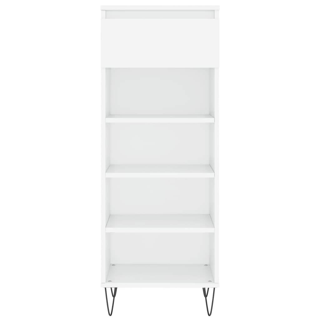 Schuhschrank 40X36X105 Cm Holzwerkstoff Hochglanz-Weiß