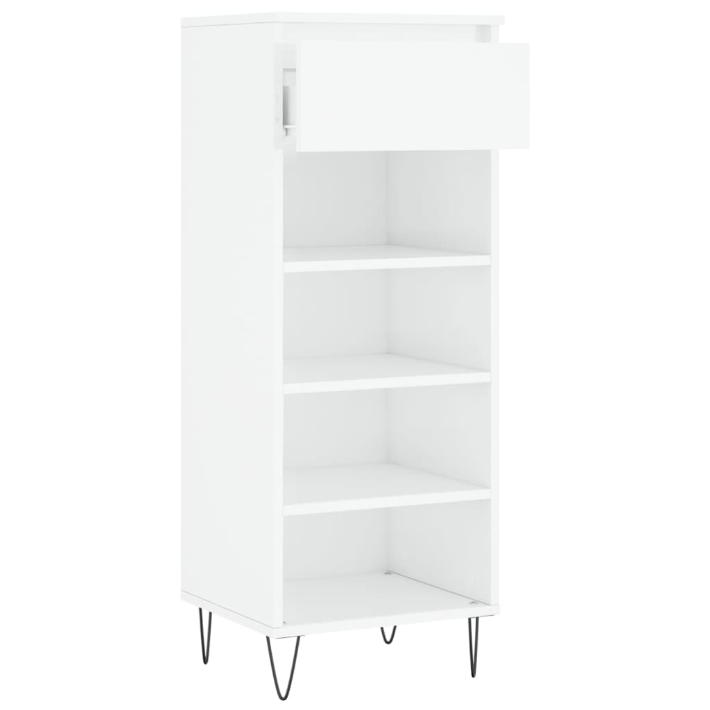 Schuhschrank 40X36X105 Cm Holzwerkstoff Hochglanz-Weiß