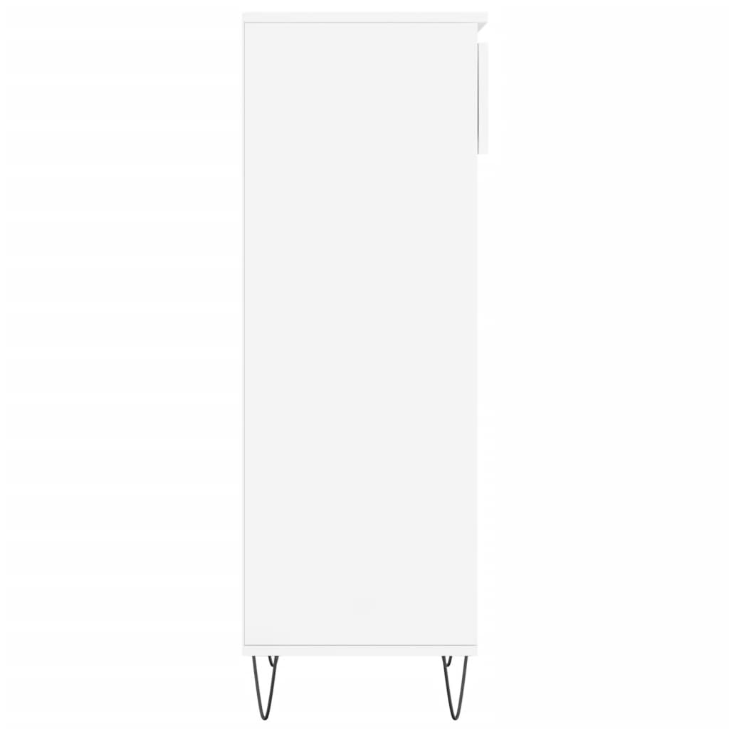 Schuhschrank 40X36X105 Cm Holzwerkstoff Hochglanz-Weiß