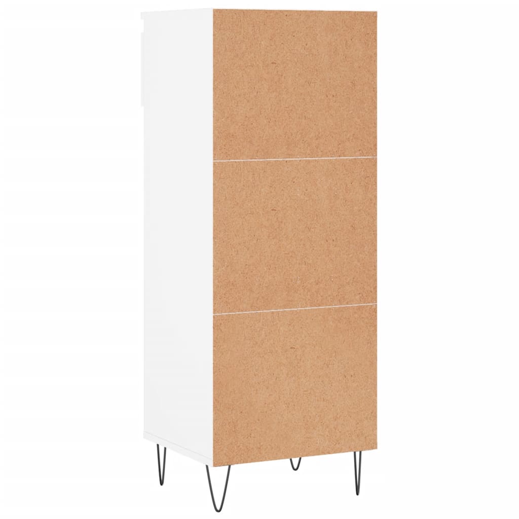 Schuhschrank 40X36X105 Cm Holzwerkstoff Hochglanz-Weiß