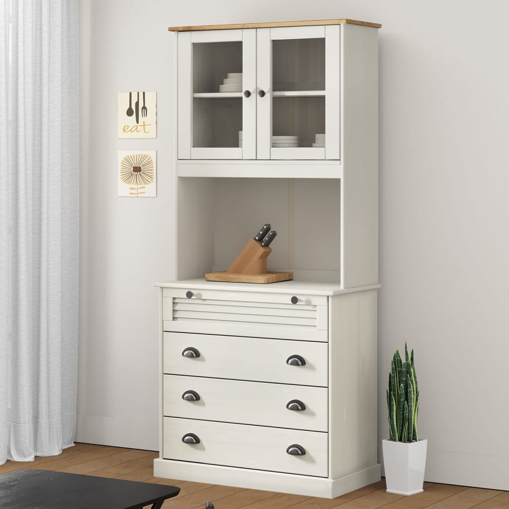 Highboard Vigo 78X40X175 Cm Massivholz Kiefer