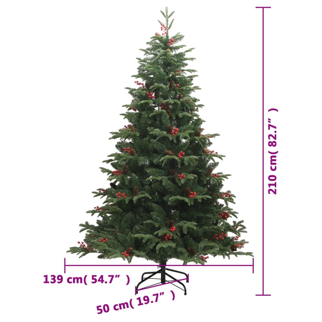 Künstlicher Weihnachtsbaum Klappbar Mit Zapfen & Beeren
