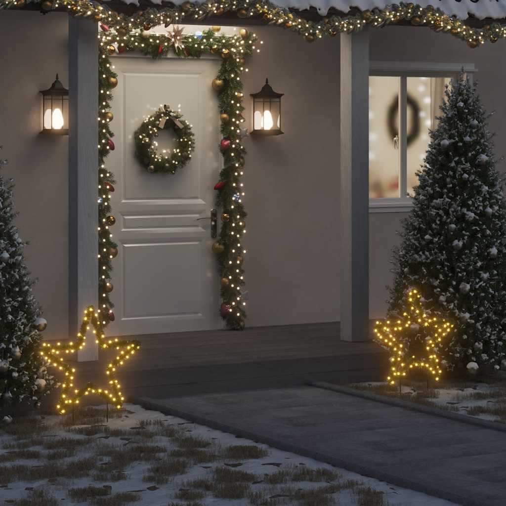 Weihnachtssterne Mit Erdspießen 3 Stk. 50 Leds 29 Cm