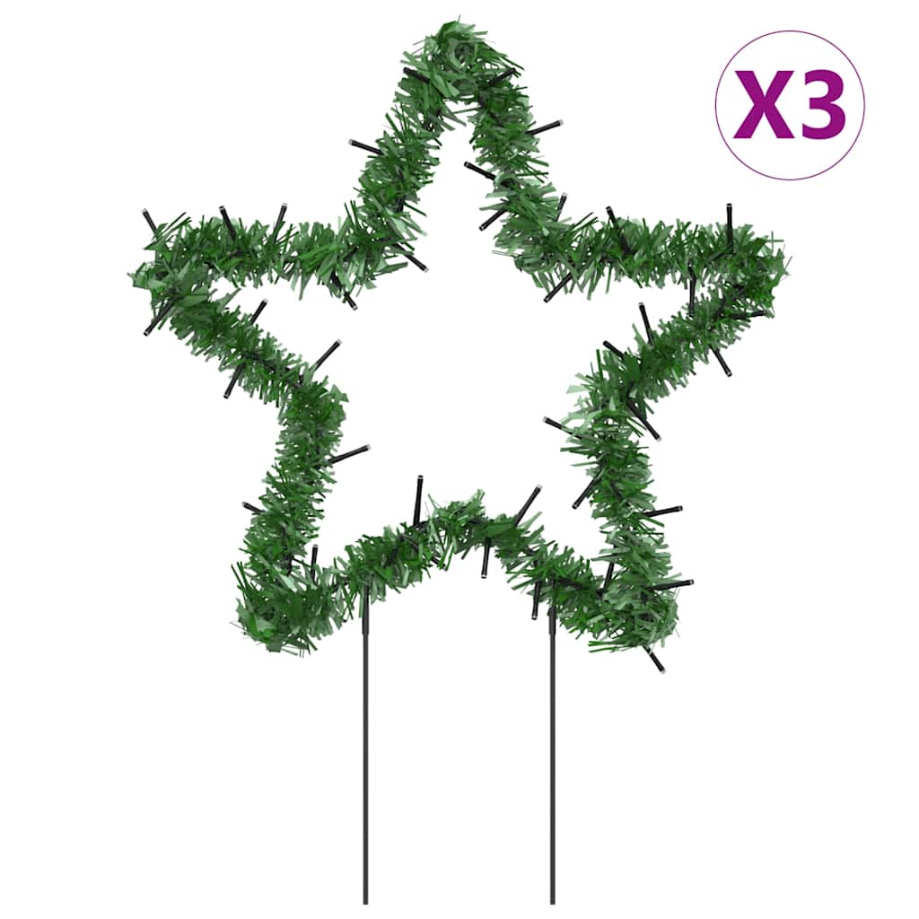 Weihnachtssterne Mit Erdspießen 3 Stk. 50 Leds 29 Cm