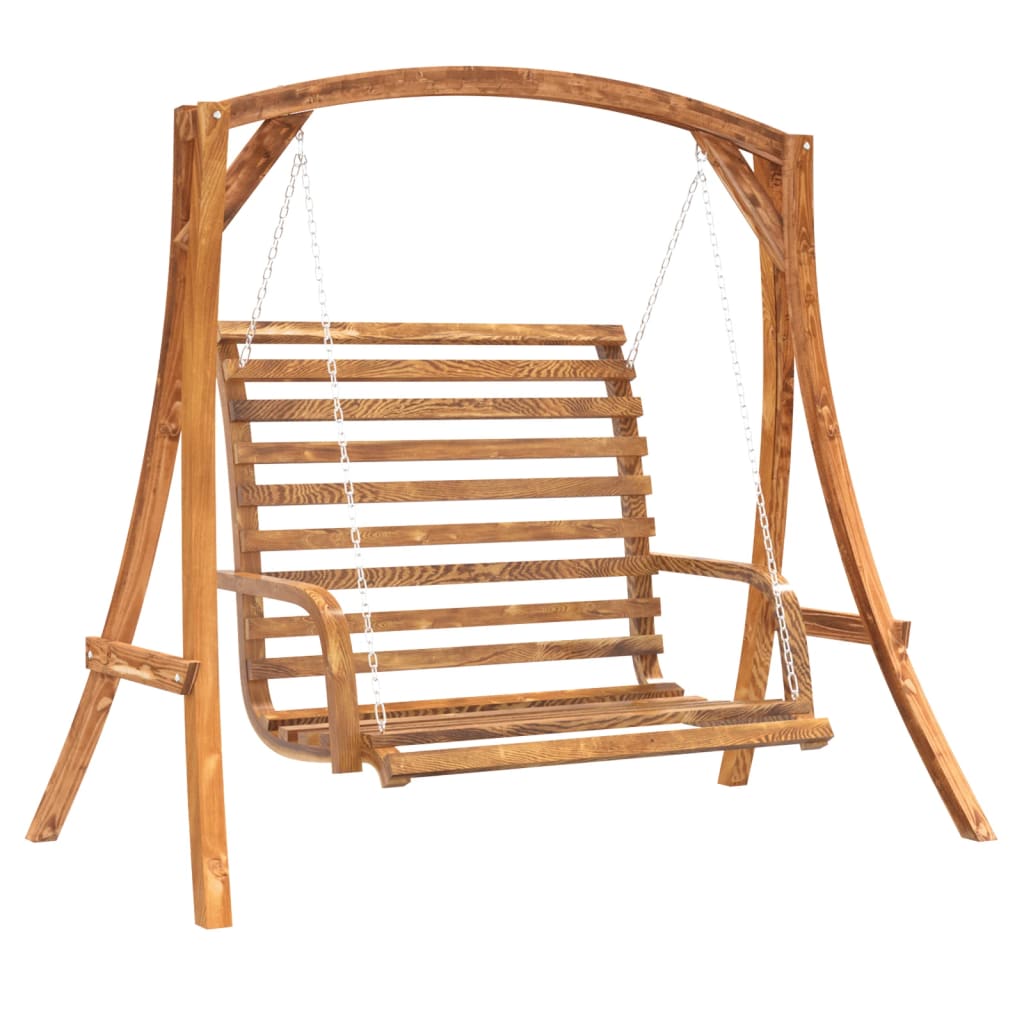 Hollywoodschaukel Massivholz Fichte Mit Teak-Finish Weinrot