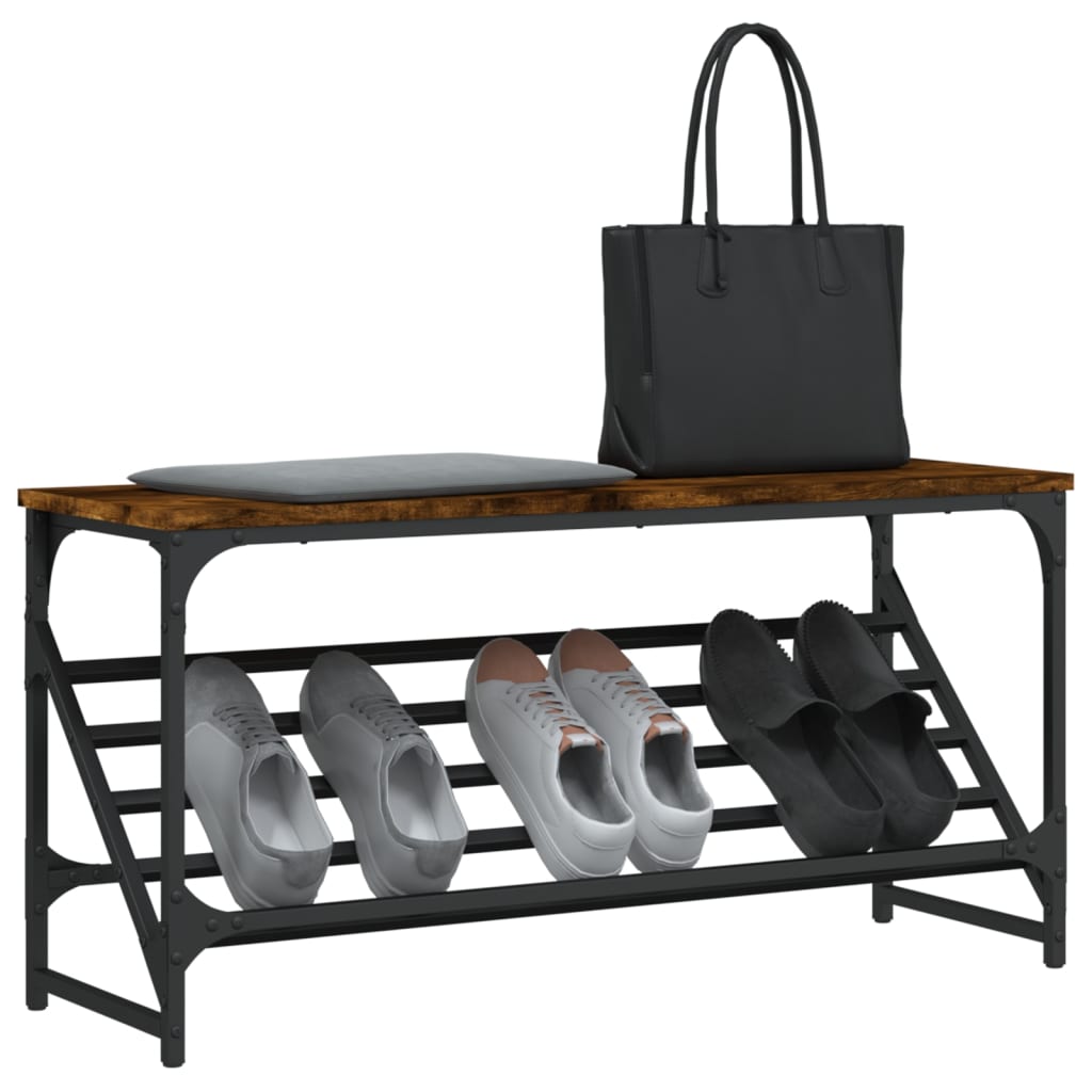 Schuhregal 90X30X Holzwerkstoff Räuchereiche