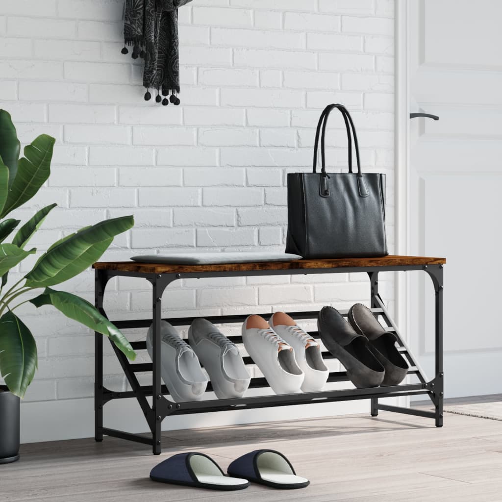 Schuhregal 90X30X Holzwerkstoff Räuchereiche