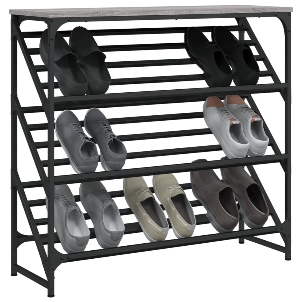 Schuhregal 90X30X Holzwerkstoff Grau Sonoma