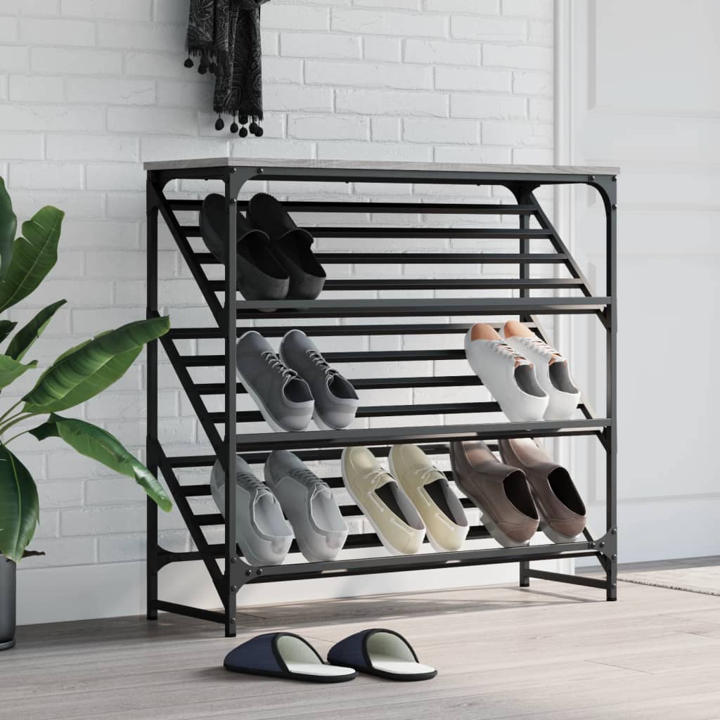 Schuhregal 90X30X Holzwerkstoff Grau Sonoma