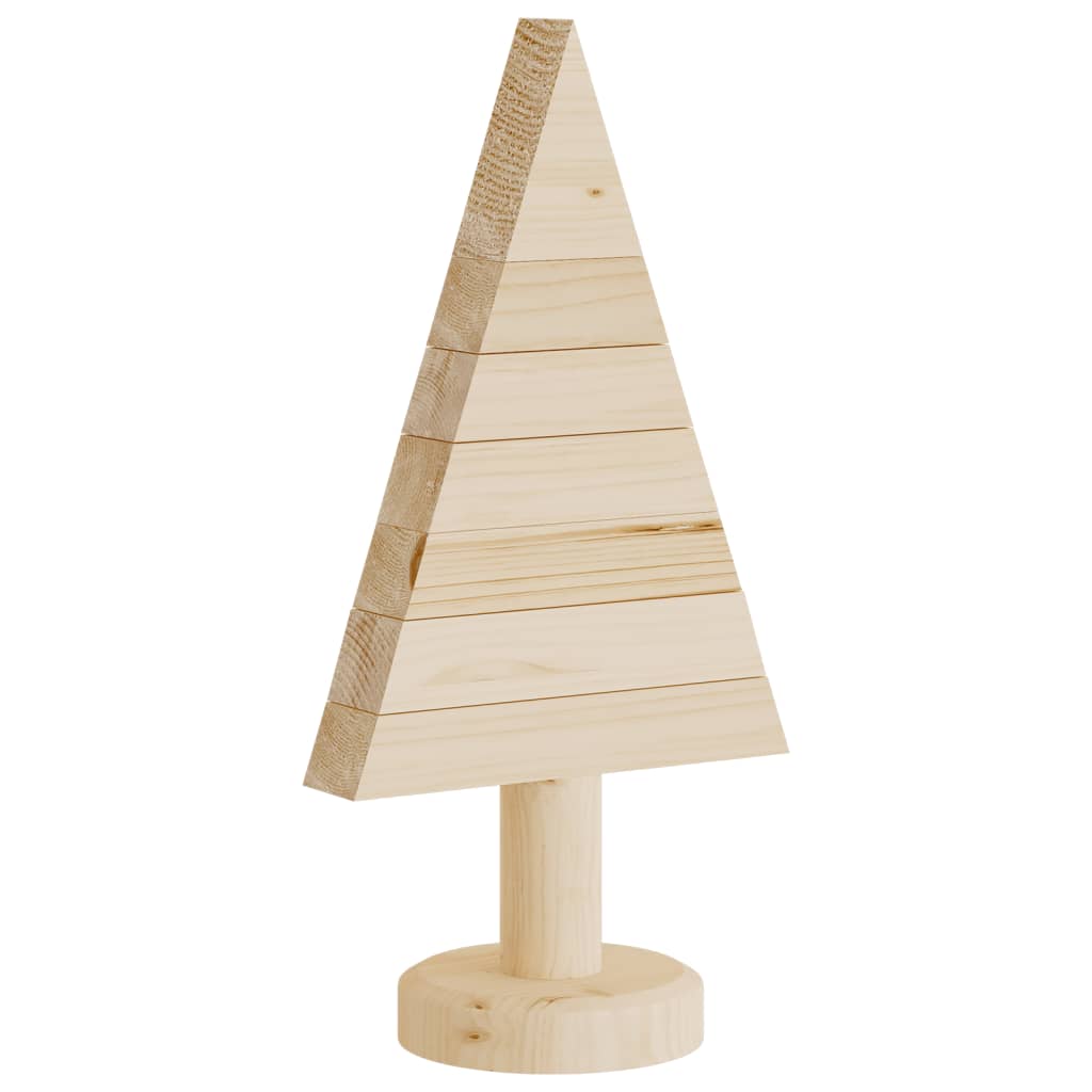 Deko-Weihnachtsbäume 2 Stk. Holz 30 Cm Massivholz Kiefer Natur (Unbehandelt)