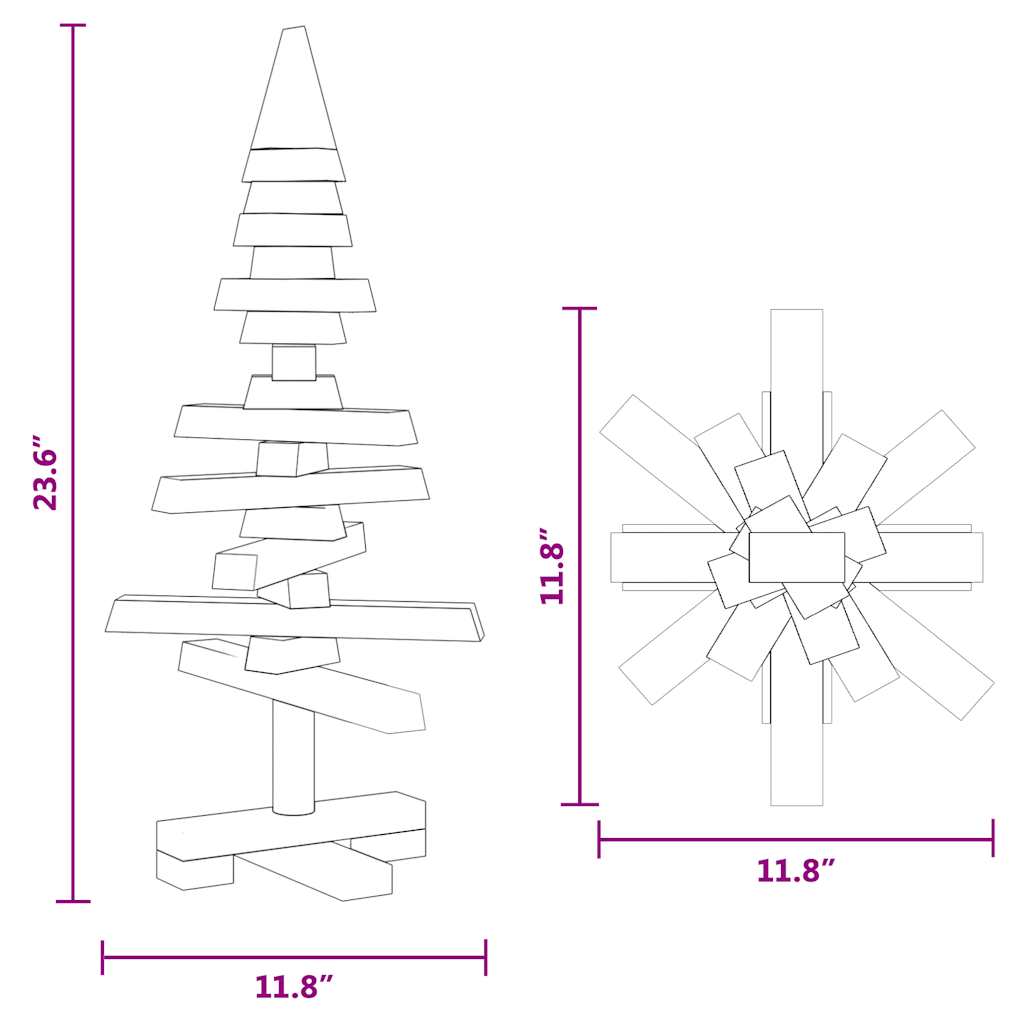 | Holz Weihnachtsbaum | Natürlich Massivholz Kiefer Natur (Unbehandelt)