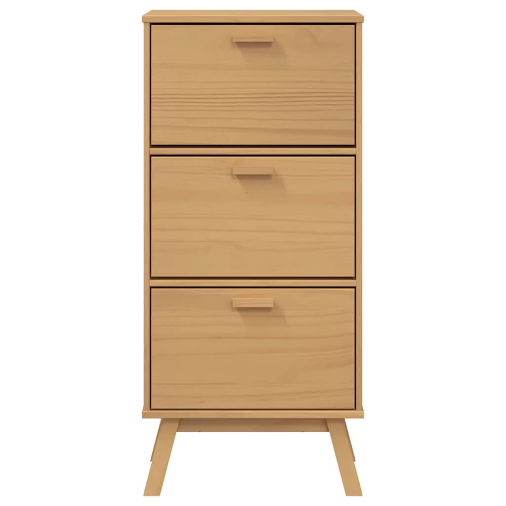 Schuhschrank Olden 55X35X Massivholz Kiefer Braun