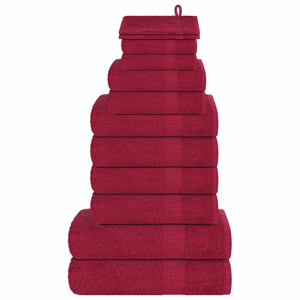 12-Tlg. Handtuch-Set Frogn Bordeaux 360 G/M²