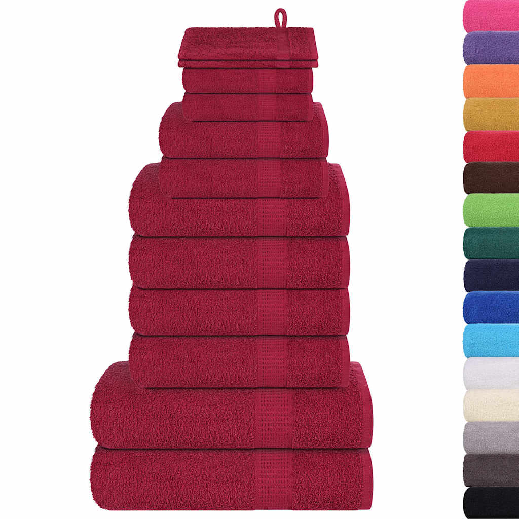 12-Tlg. Handtuch-Set Frogn Bordeaux 360 G/M²