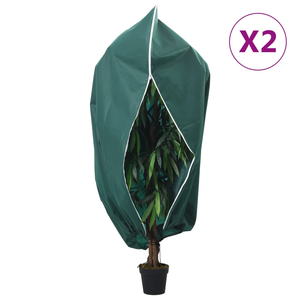 Wintervlies Mit Reißverschluss 2 Stk. 70 G/M² 1,55X1,55 M Grün