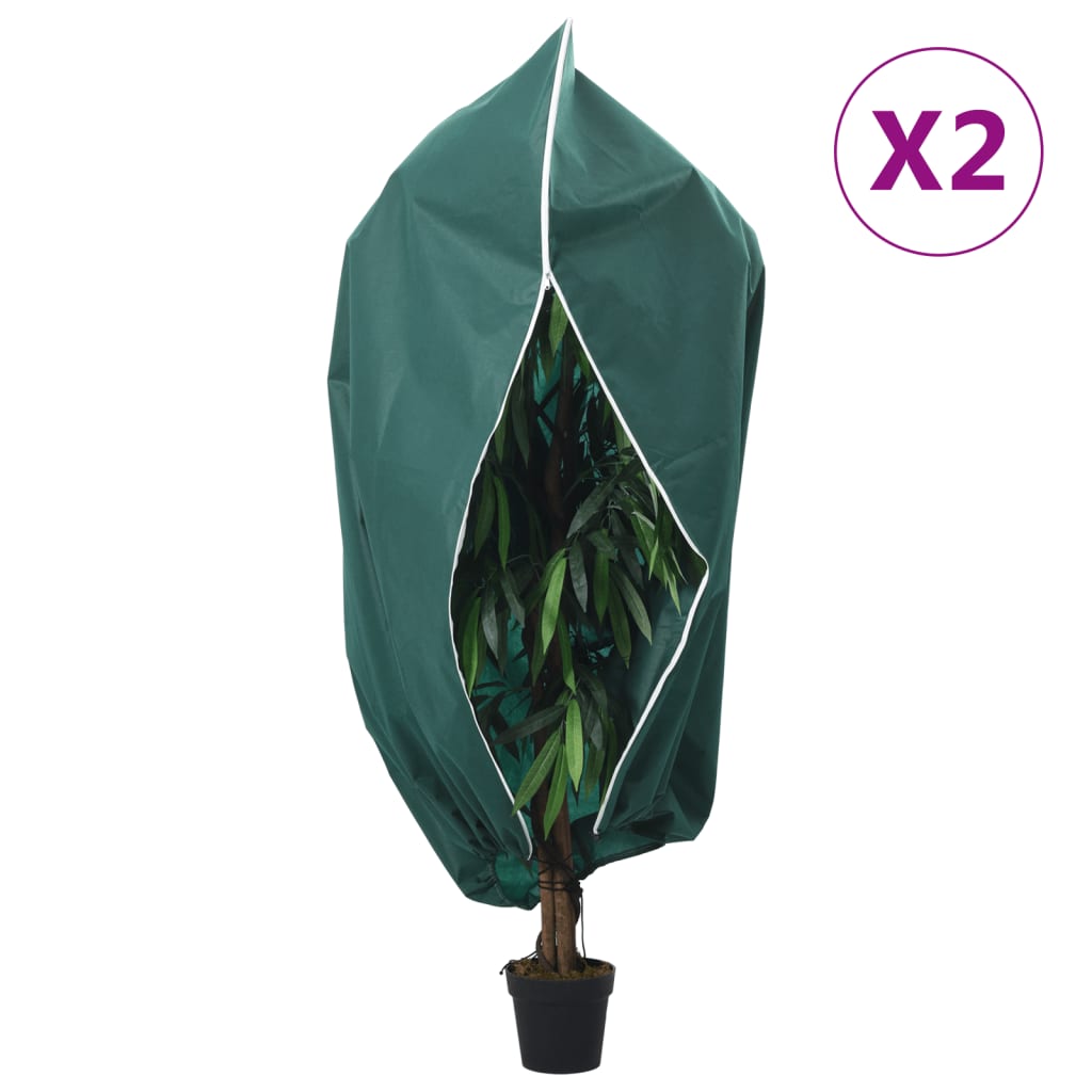 Wintervlies Mit Reißverschluss 2 Stk. 70 G/M² 1,55X1,55 M Grün
