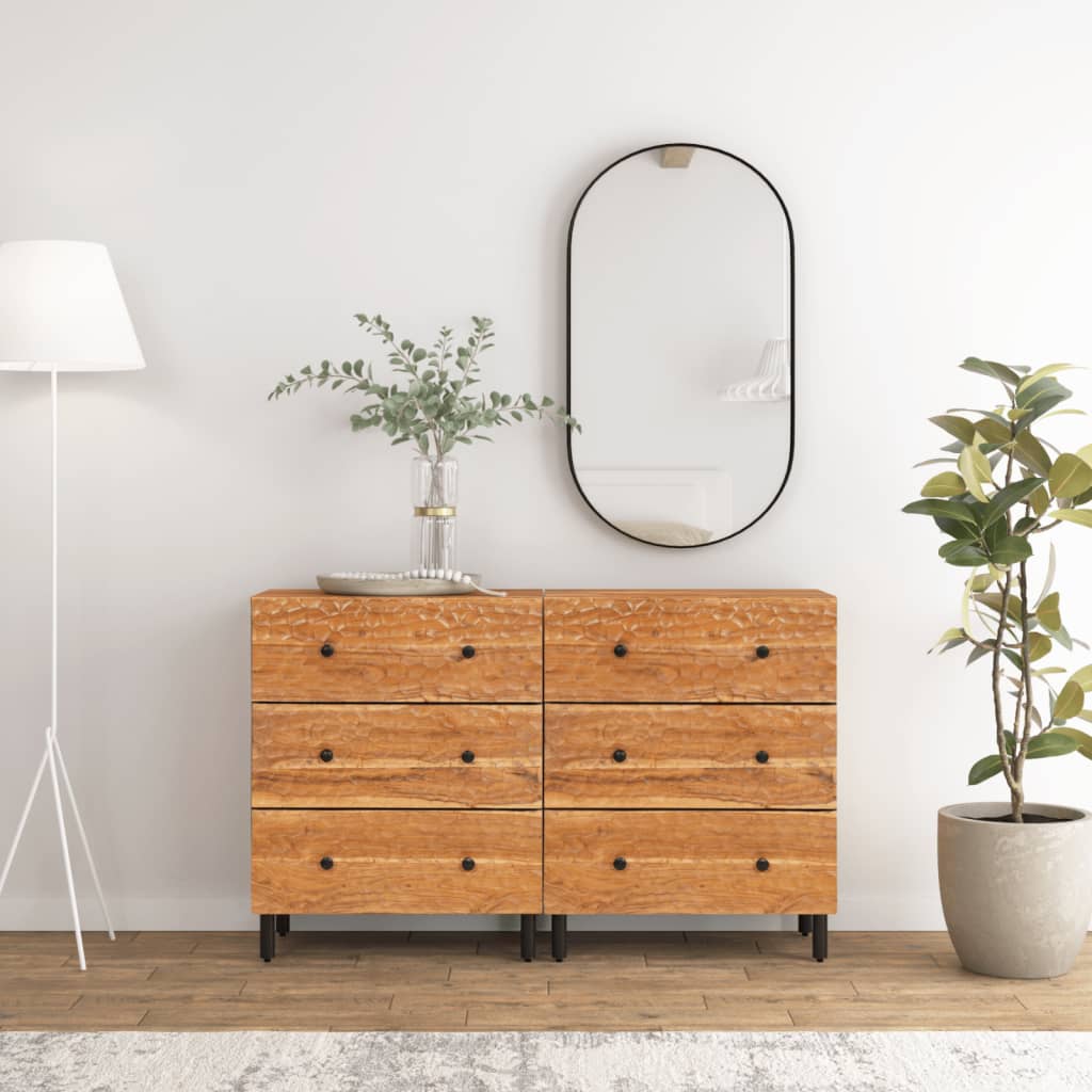 Beistellschränke 2 Stk. 60X33X75 Cm Massivholz Akazie
