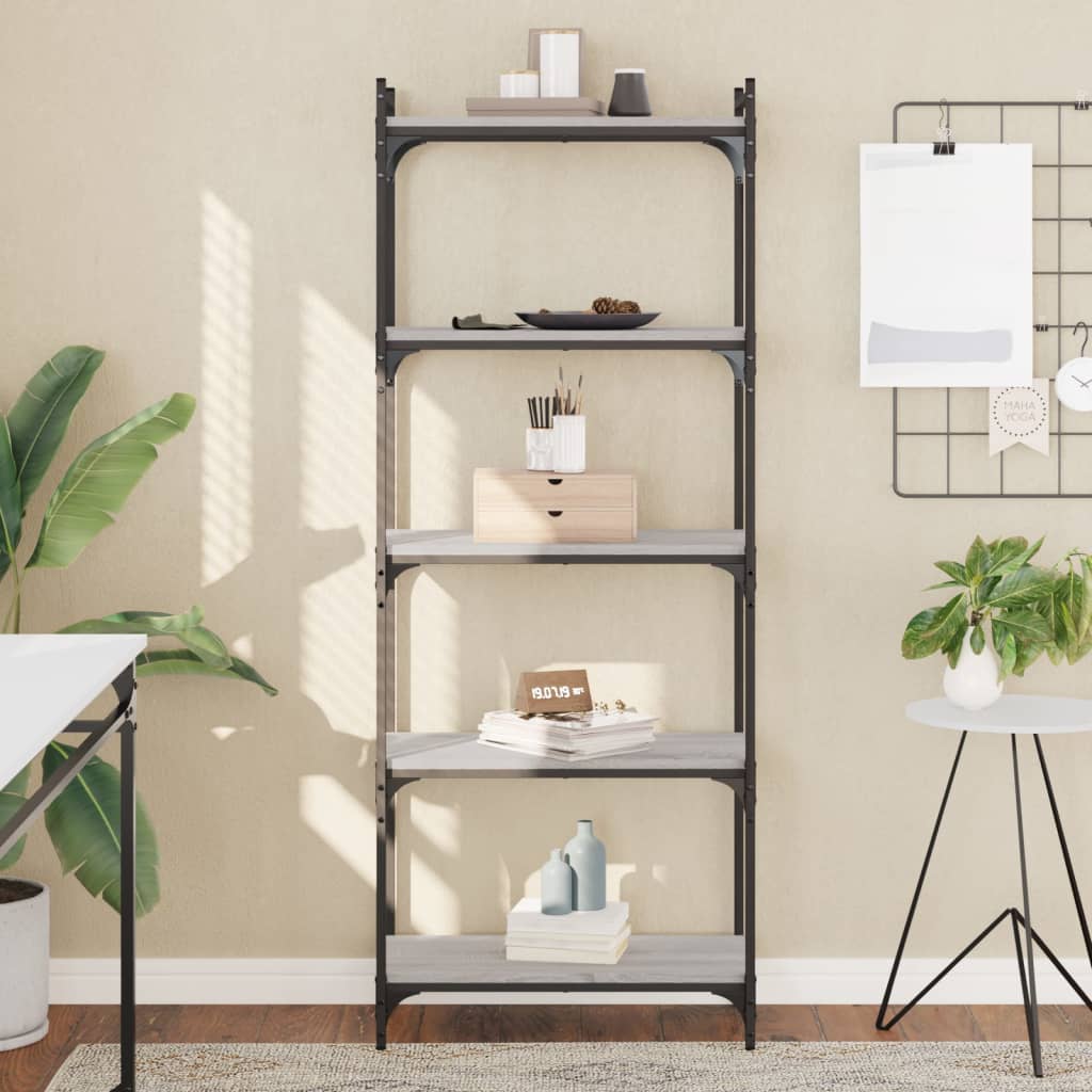 Bücherregal 6 Böden Sonoma-Eiche 80X30X188 Cm Holzwerkstoff