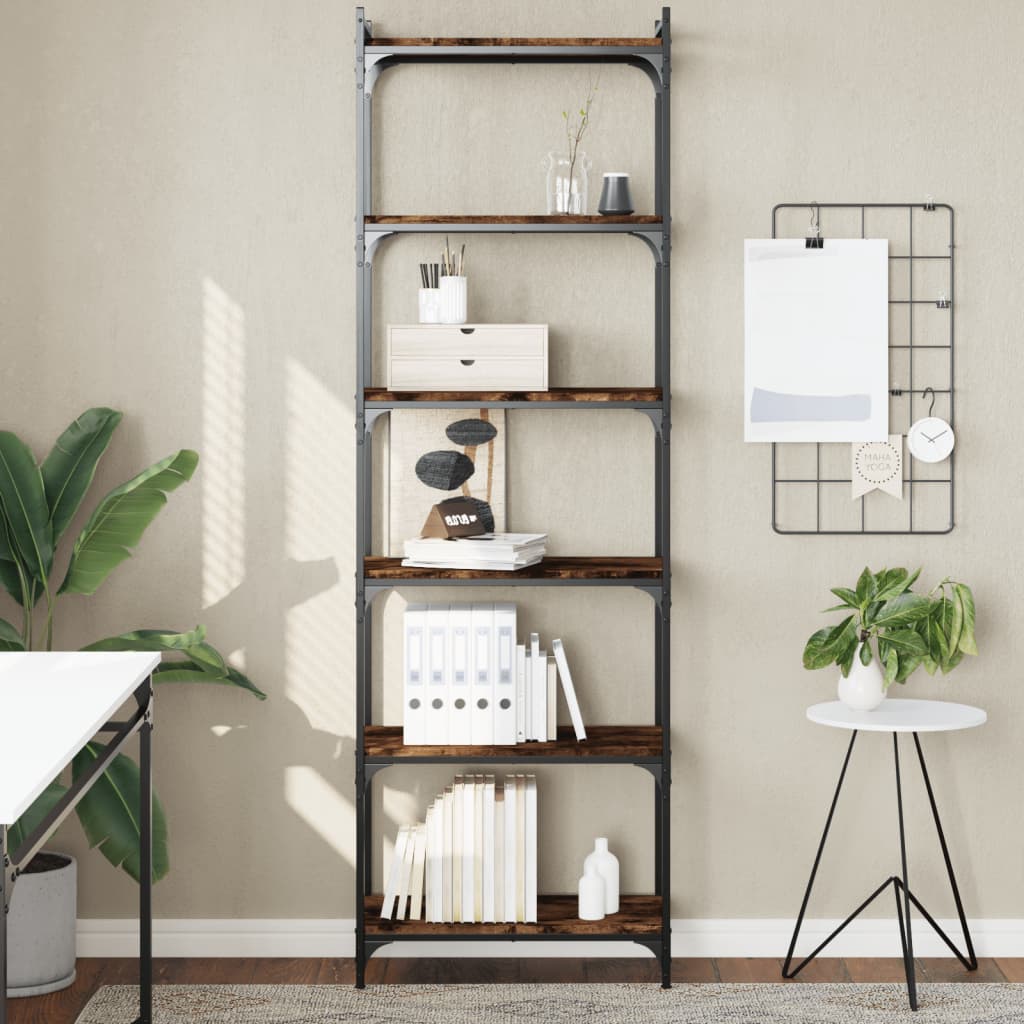 Bücherregal 6 Böden Sonoma-Eiche 80X30X188 Cm Holzwerkstoff