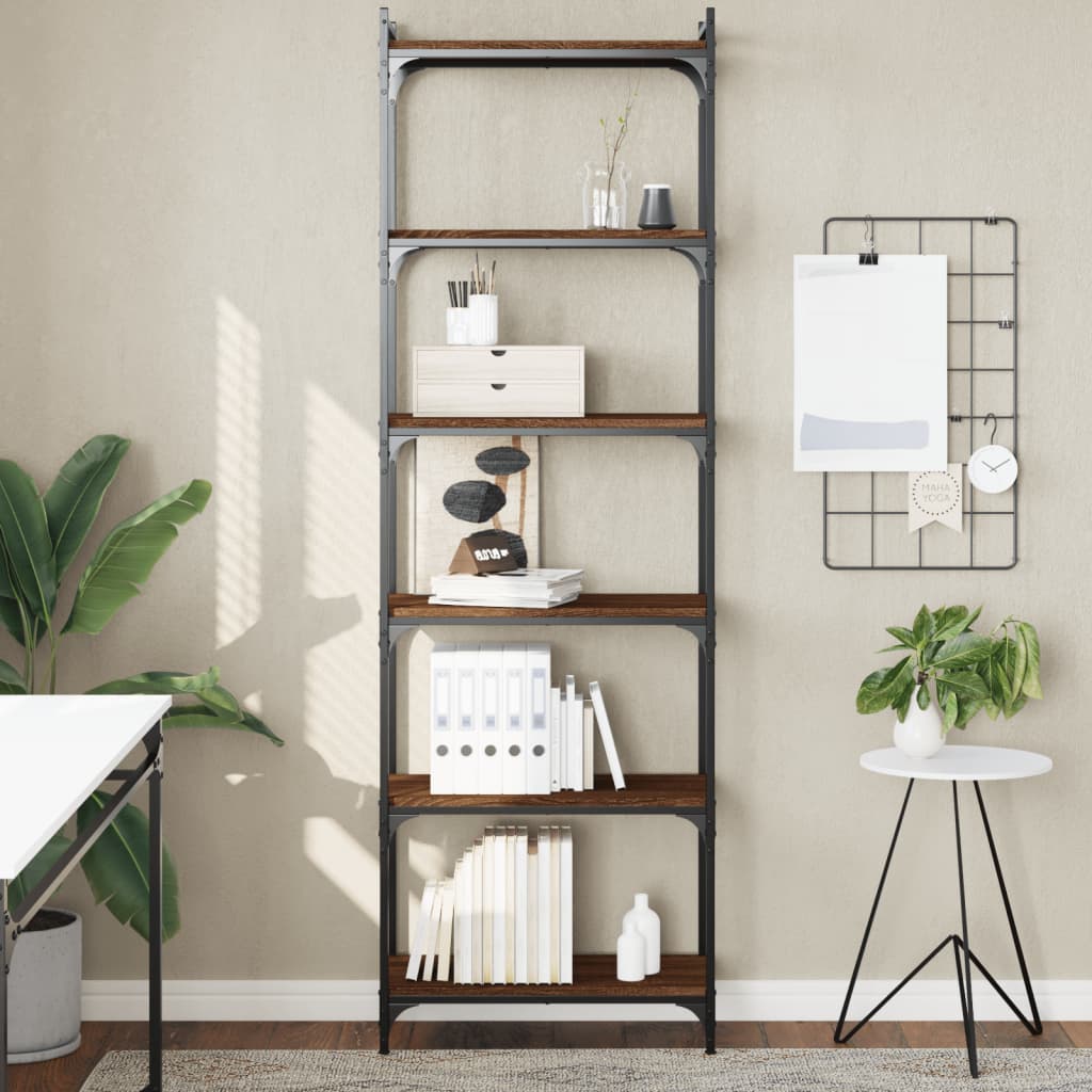 Bücherregal 6 Böden Sonoma-Eiche 80X30X188 Cm Holzwerkstoff
