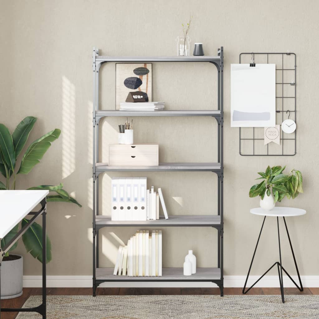Bücherregal 6 Böden Sonoma-Eiche 80X30X188 Cm Holzwerkstoff