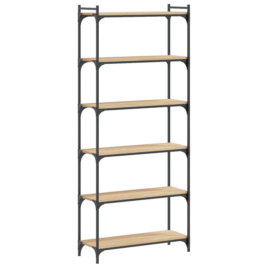 Bücherregal 6 Böden Sonoma-Eiche 80X30X188 Cm Holzwerkstoff