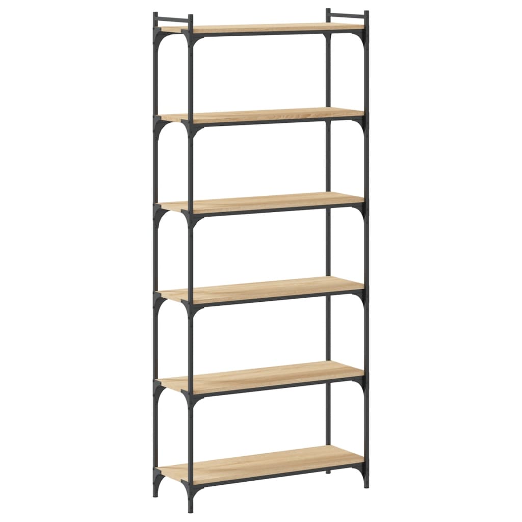 Bücherregal 6 Böden Sonoma-Eiche 80X30X188 Cm Holzwerkstoff