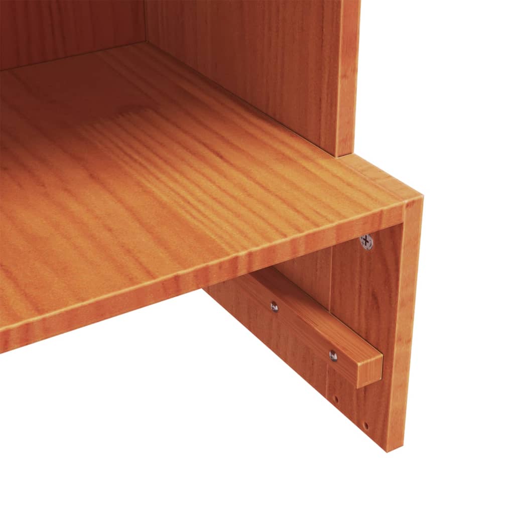 Schuhregal Wachs 52X30X104 Cm Massivholz Kiefer Braun