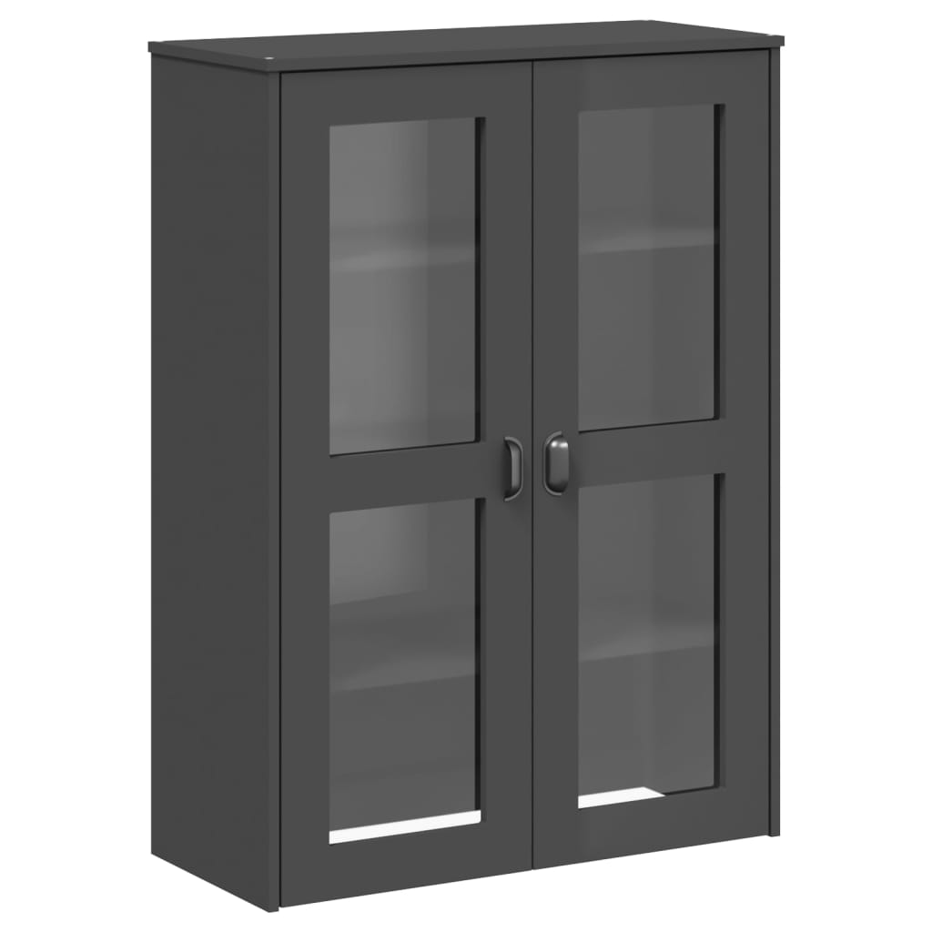 Highboard Viken Anthrazit 80X40X190 Cm Massivholz Kiefer