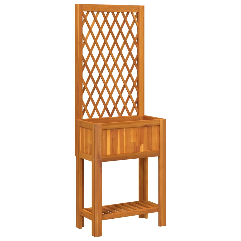 Pflanzkübel Mit Rankgitter & Ablage 55X29,5X152 Cm Akazienholz