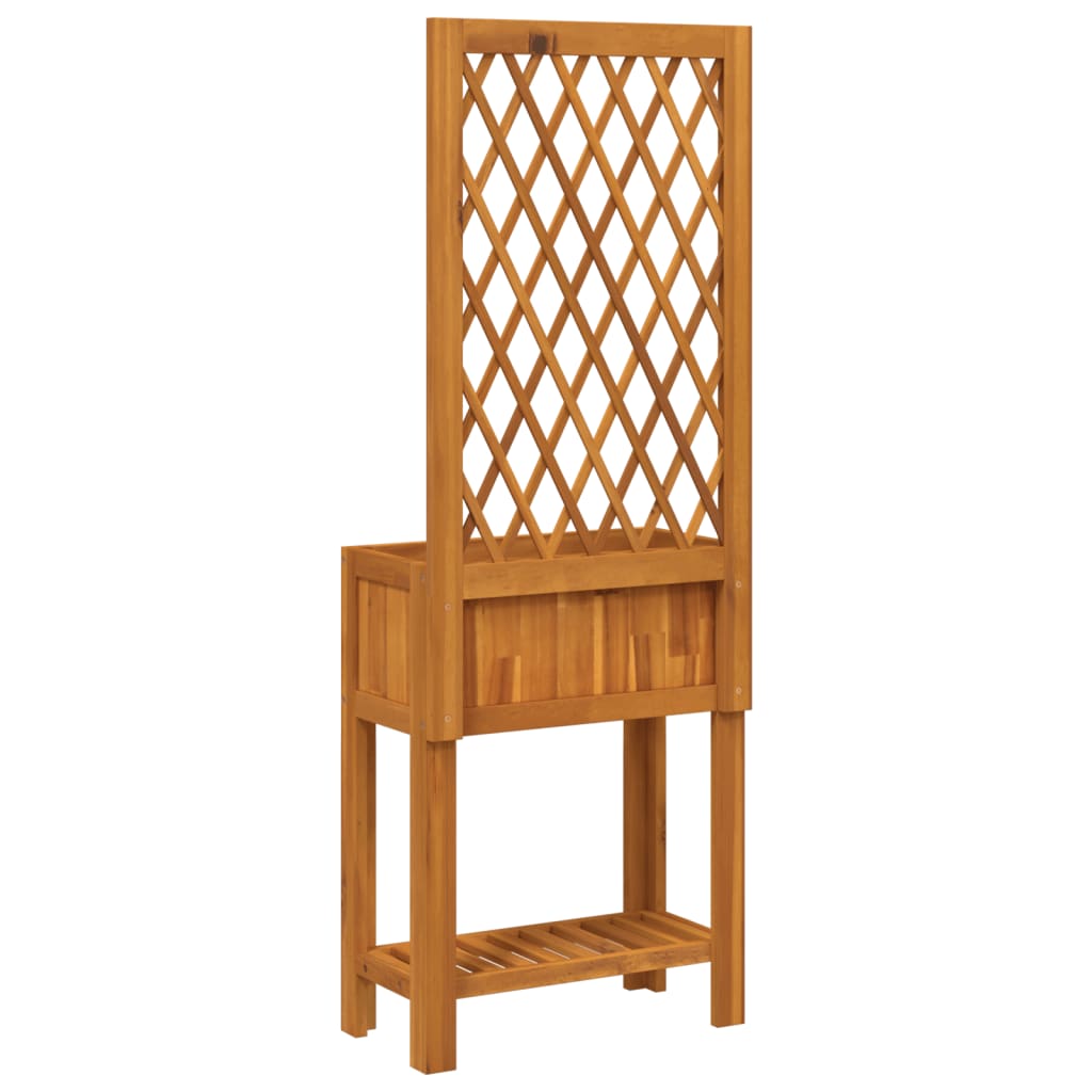 Pflanzkübel Mit Rankgitter & Ablage 55X29,5X152 Cm Akazienholz