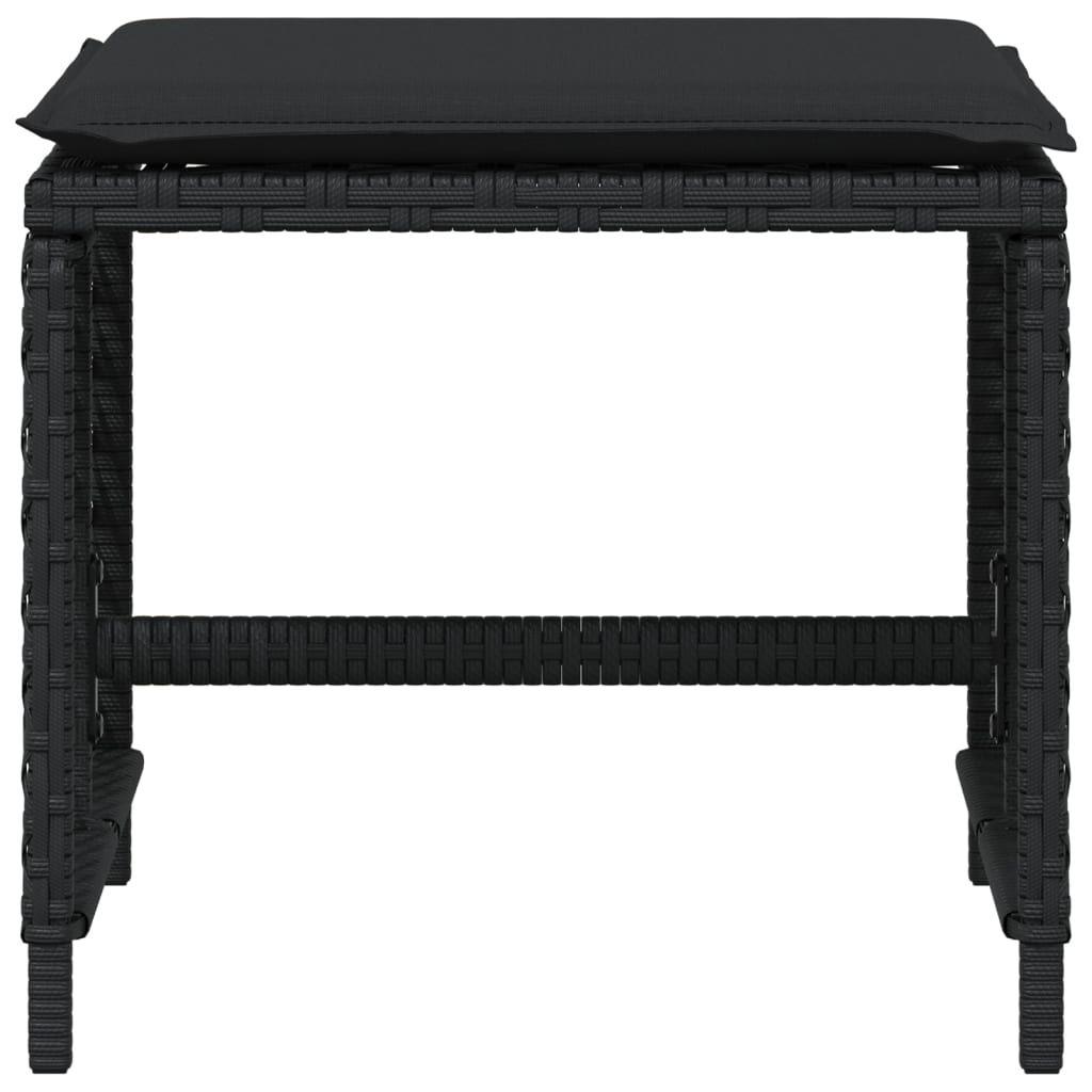 Gartenhocker Mit Kissen 4 Stk. 41X41X36 Cm Poly Rattan