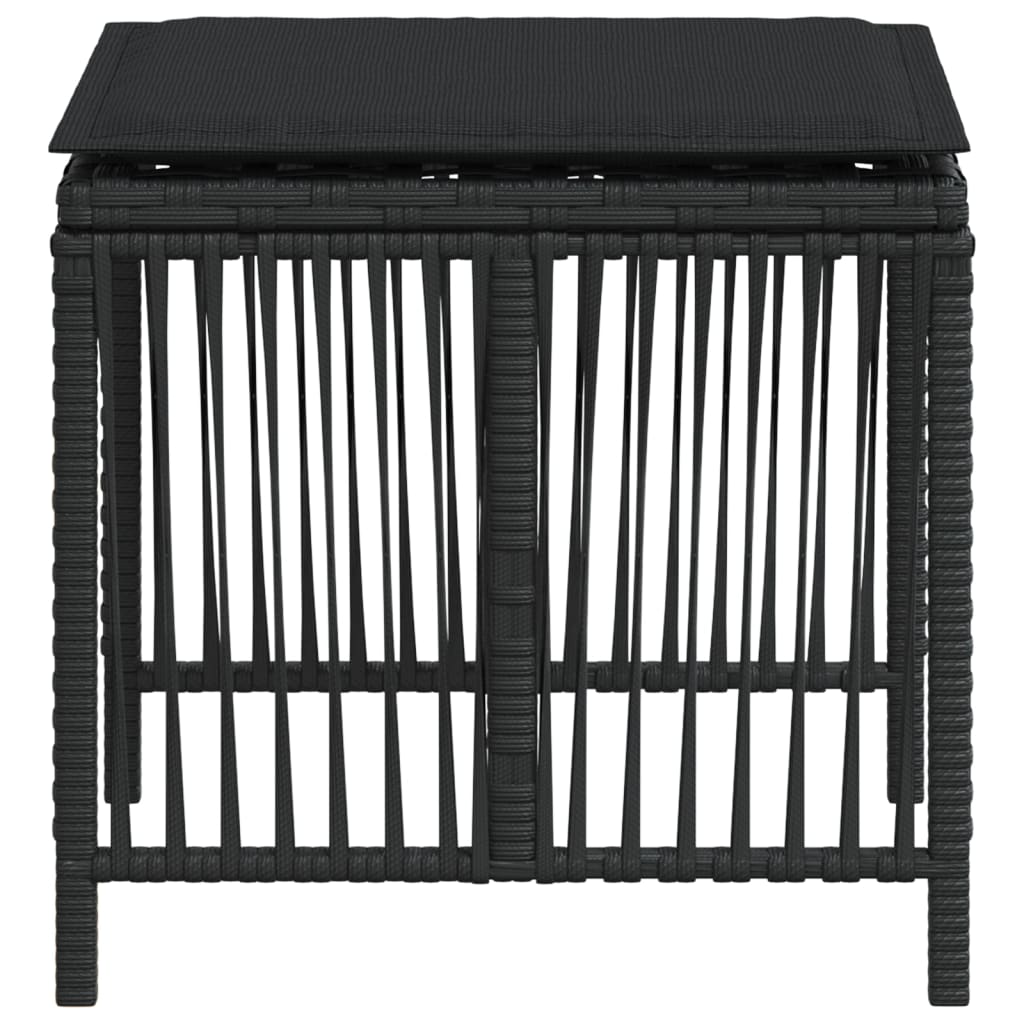 Gartenhocker Mit Kissen 4 Stk. 41X41X36 Cm Poly Rattan