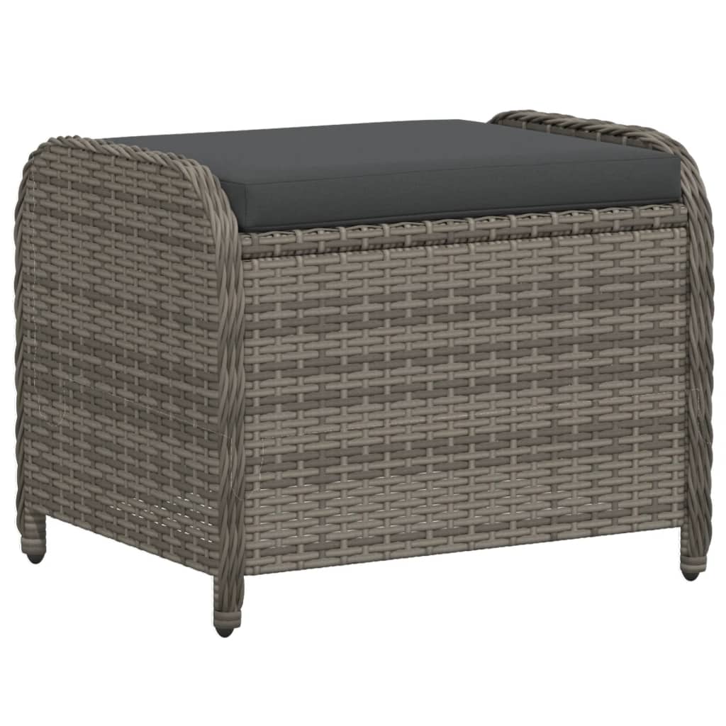 Gartenhocker Mit Kissen 58X46X46 Cm Poly Rattan