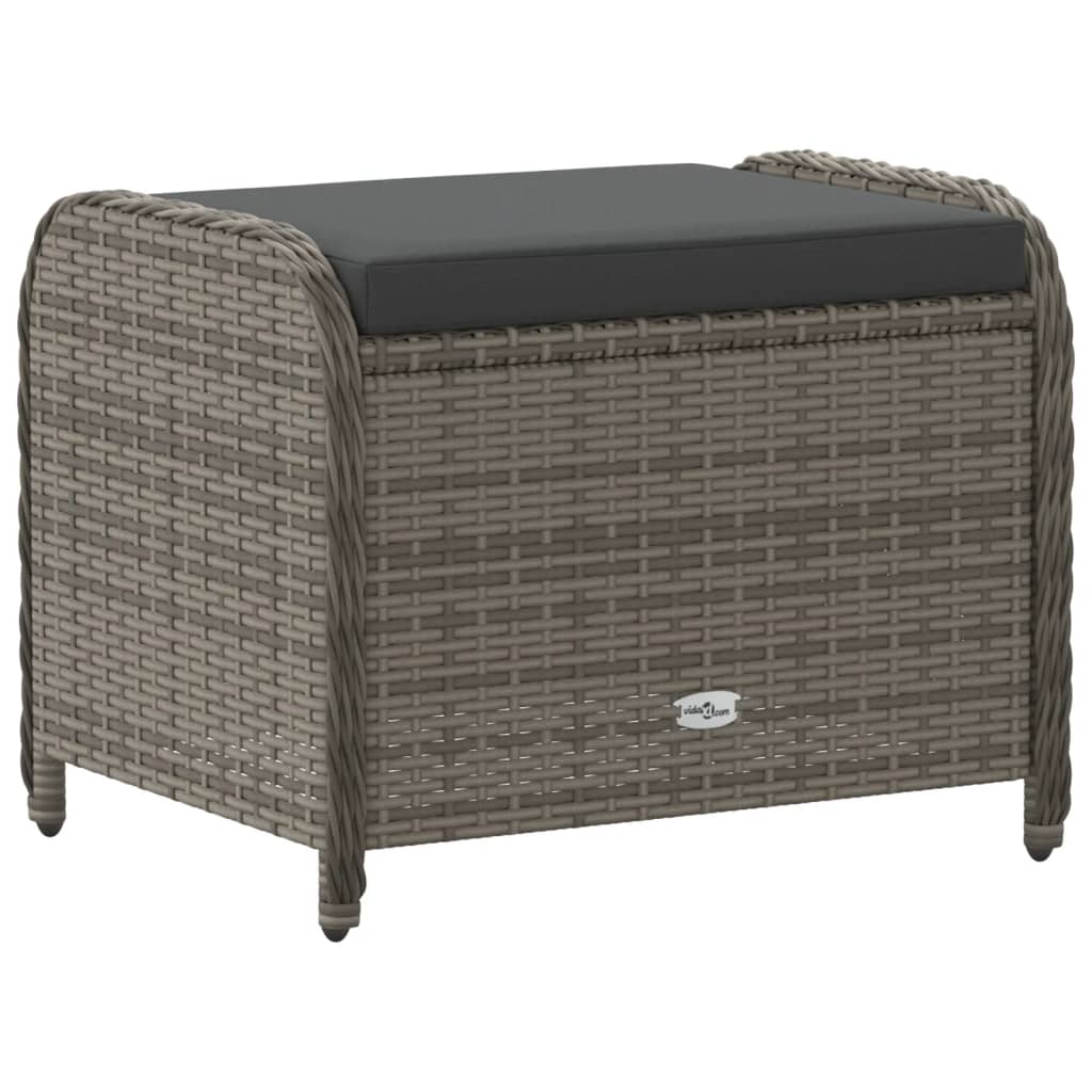 Gartenhocker Mit Kissen 58X46X46 Cm Poly Rattan