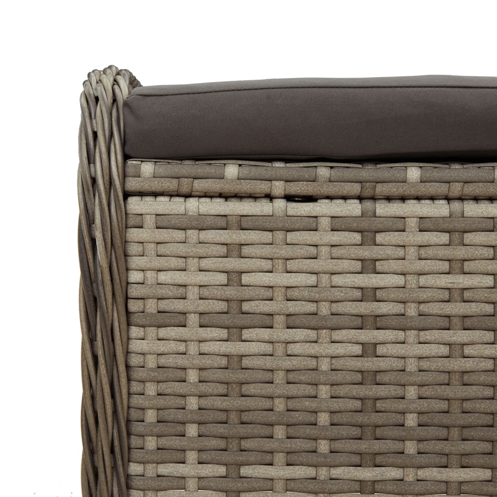 Gartenhocker Mit Kissen 58X46X46 Cm Poly Rattan