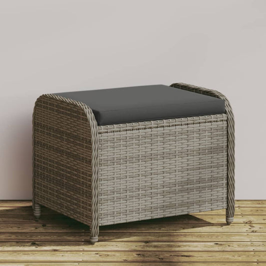 Gartenhocker Mit Kissen 58X46X46 Cm Poly Rattan
