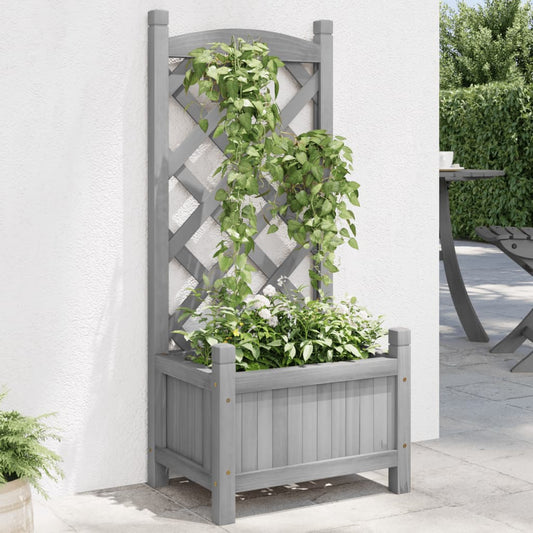 Pflanzkübel Mit Spalier Massivholz Tanne Grau