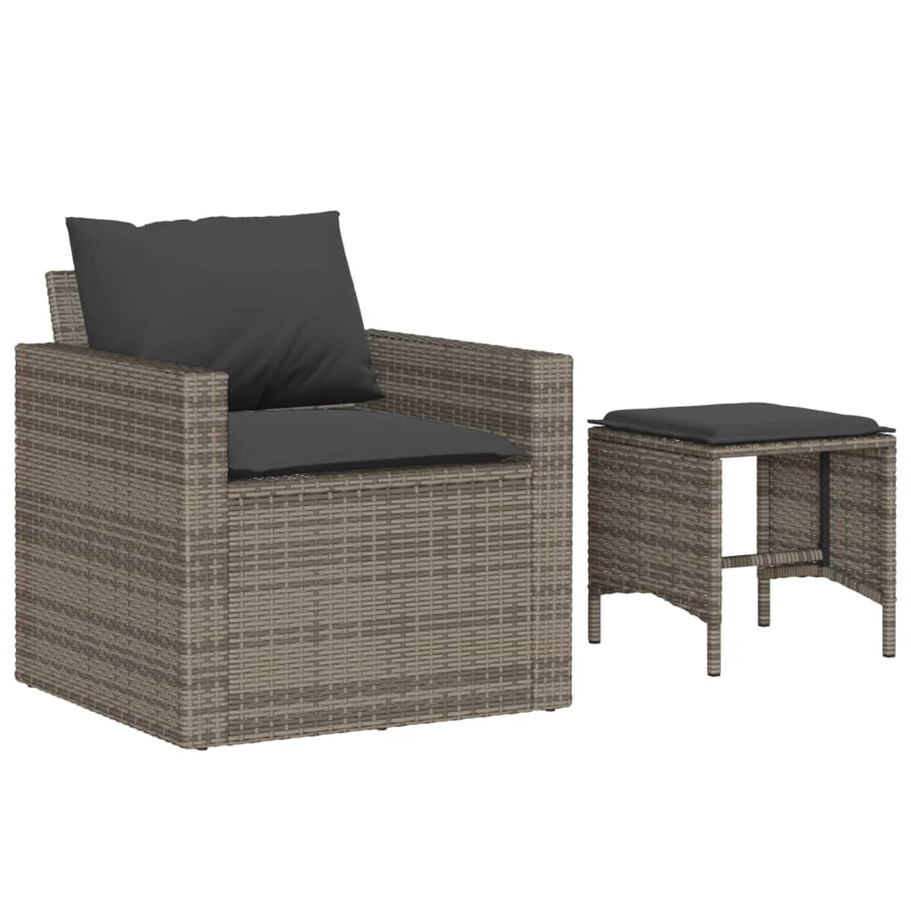 4-Tlg. Garten-Sofagarnitur Mit Kissen Poly Rattan