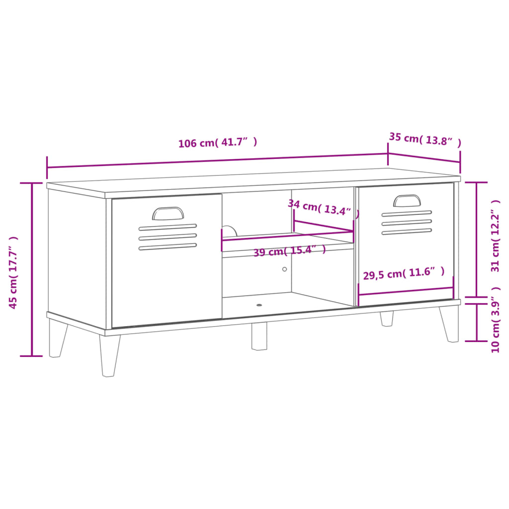 Schuhbank Viken 106X35X45 Cm Holzwerkstoff Schwarz