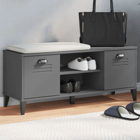 Schuhbank Viken Anthrazit 106X35X45 Cm Holzwerkstoff Anthrazit Grau