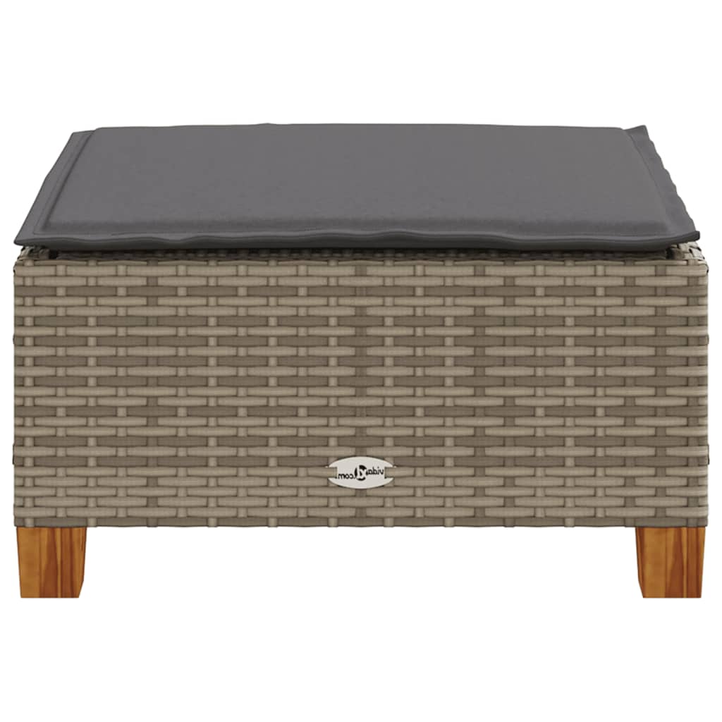 Gartenhocker Mit Kissen 63,5X56X32 Cm Poly Rattan