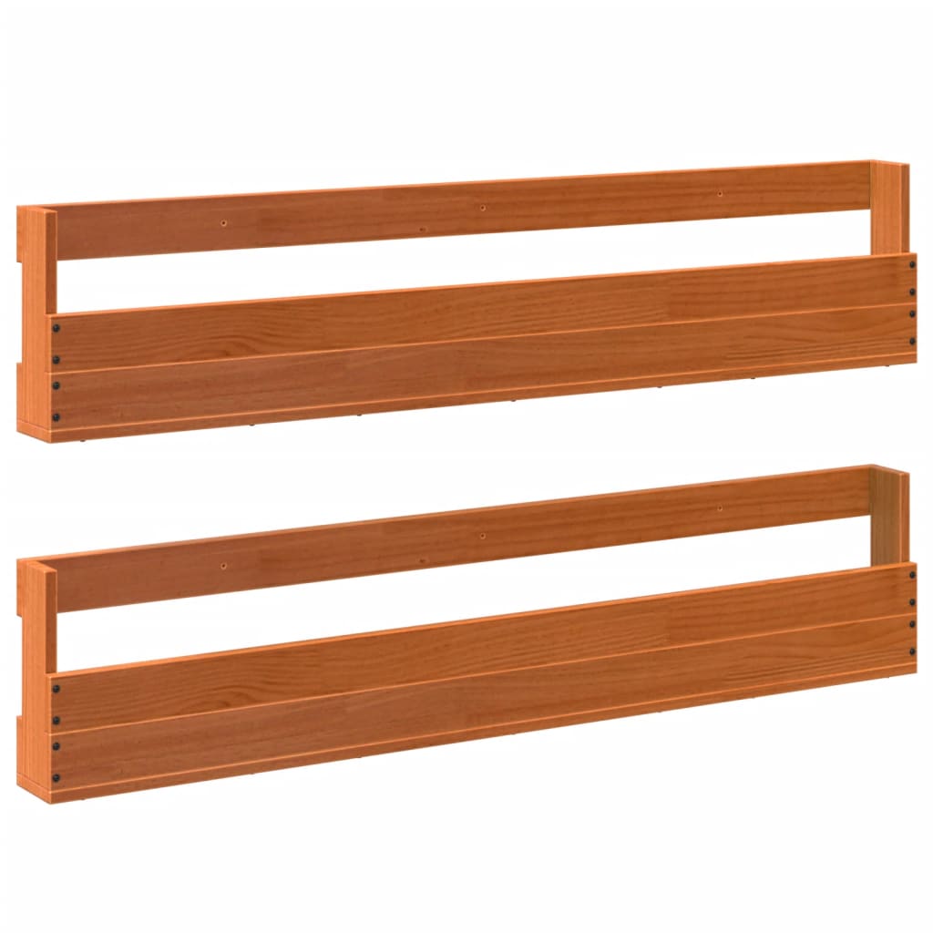 Wand-Schuhregale 2 Stk. 110X8,5X23,5 Cm Massivholz Wachsbraun