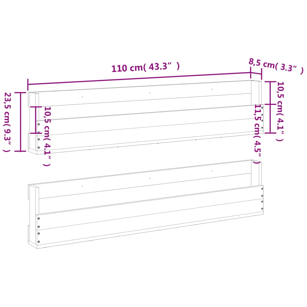 Wand-Schuhregale 2 Stk. 110X8,5X23,5 Cm Massivholz Wachsbraun