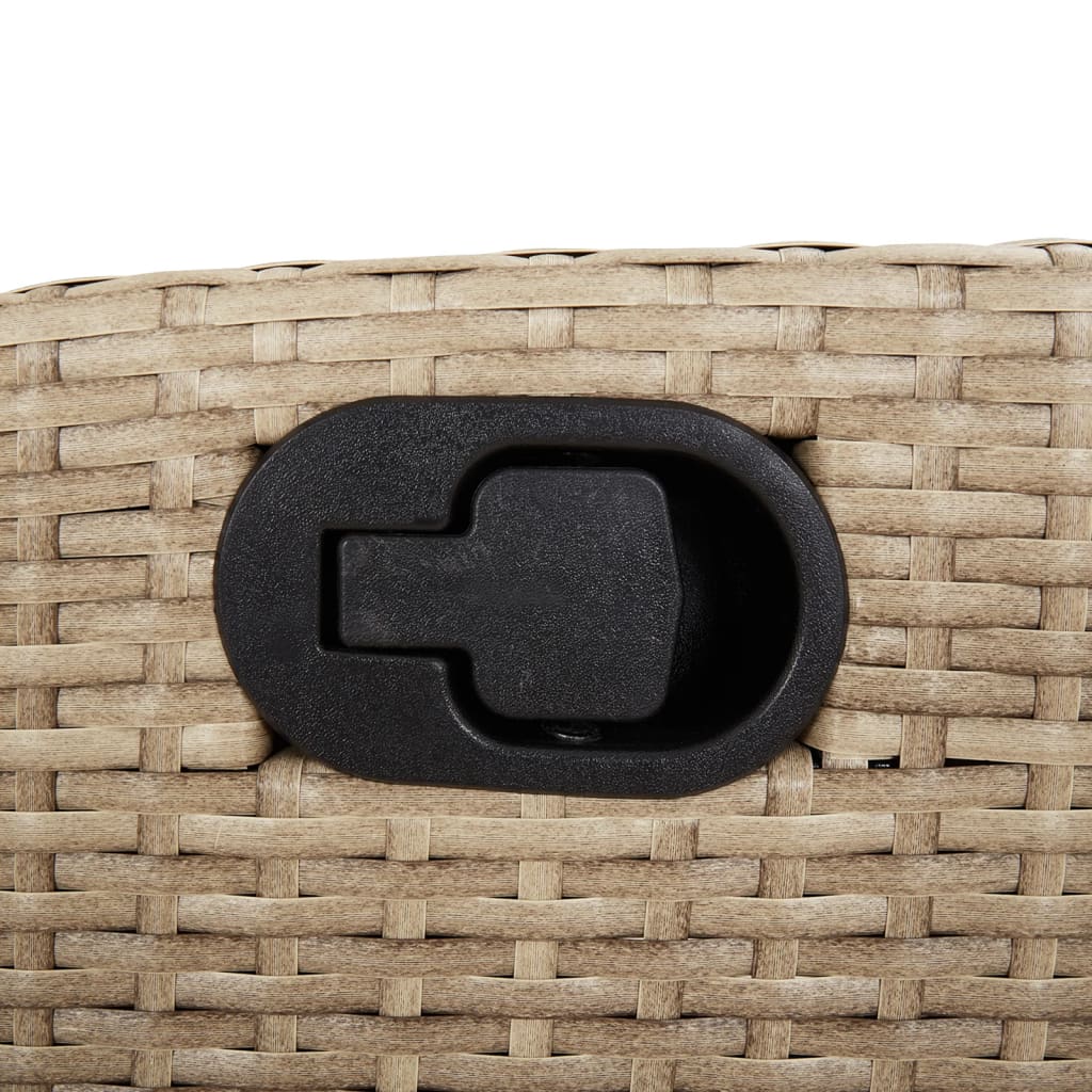 9-Tlg. Garten-Essgruppe Mit Kissen Beigemischung Poly Rattan