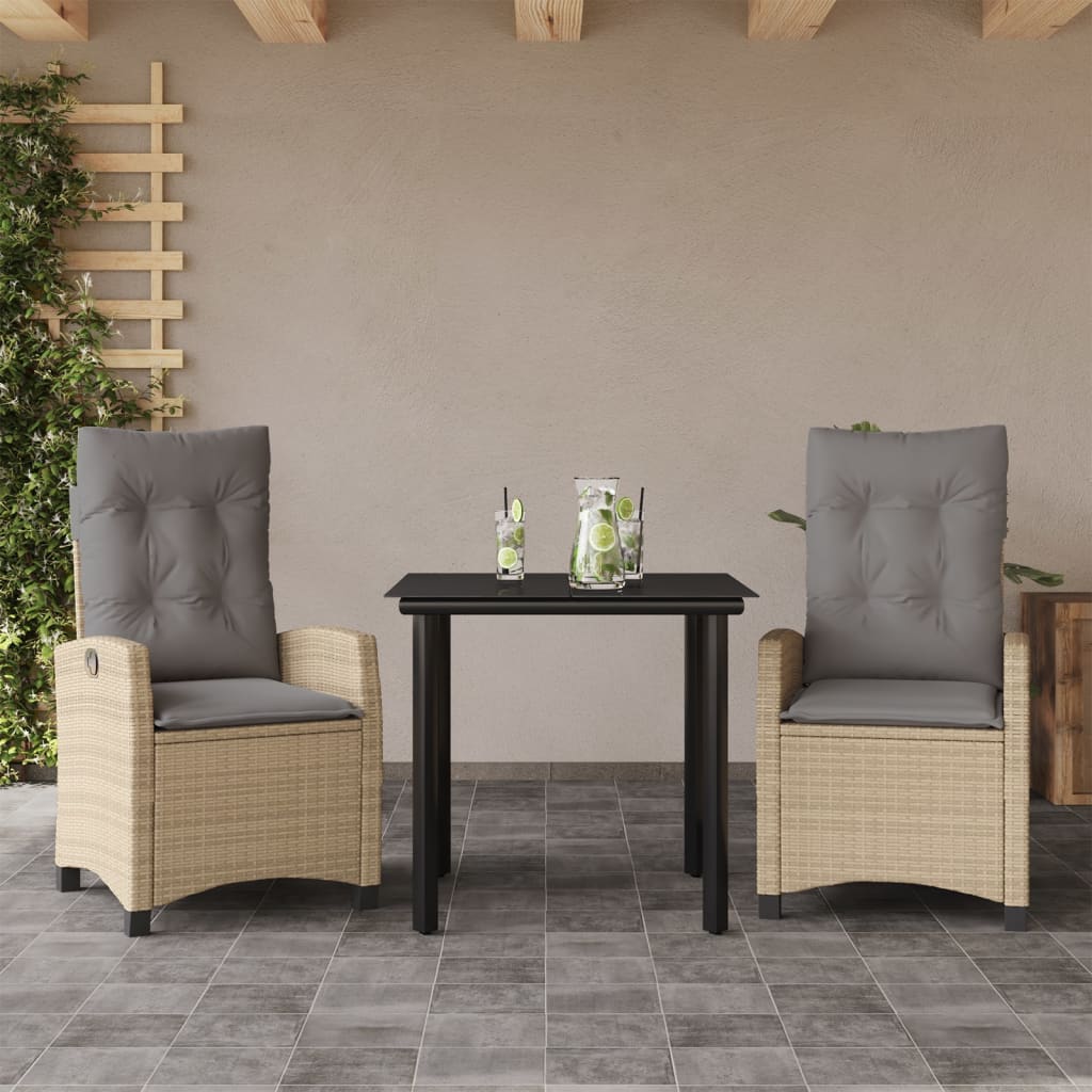 5-Tlg. Garten-Essgruppe Mit Kissen Beigemischung Poly Rattan