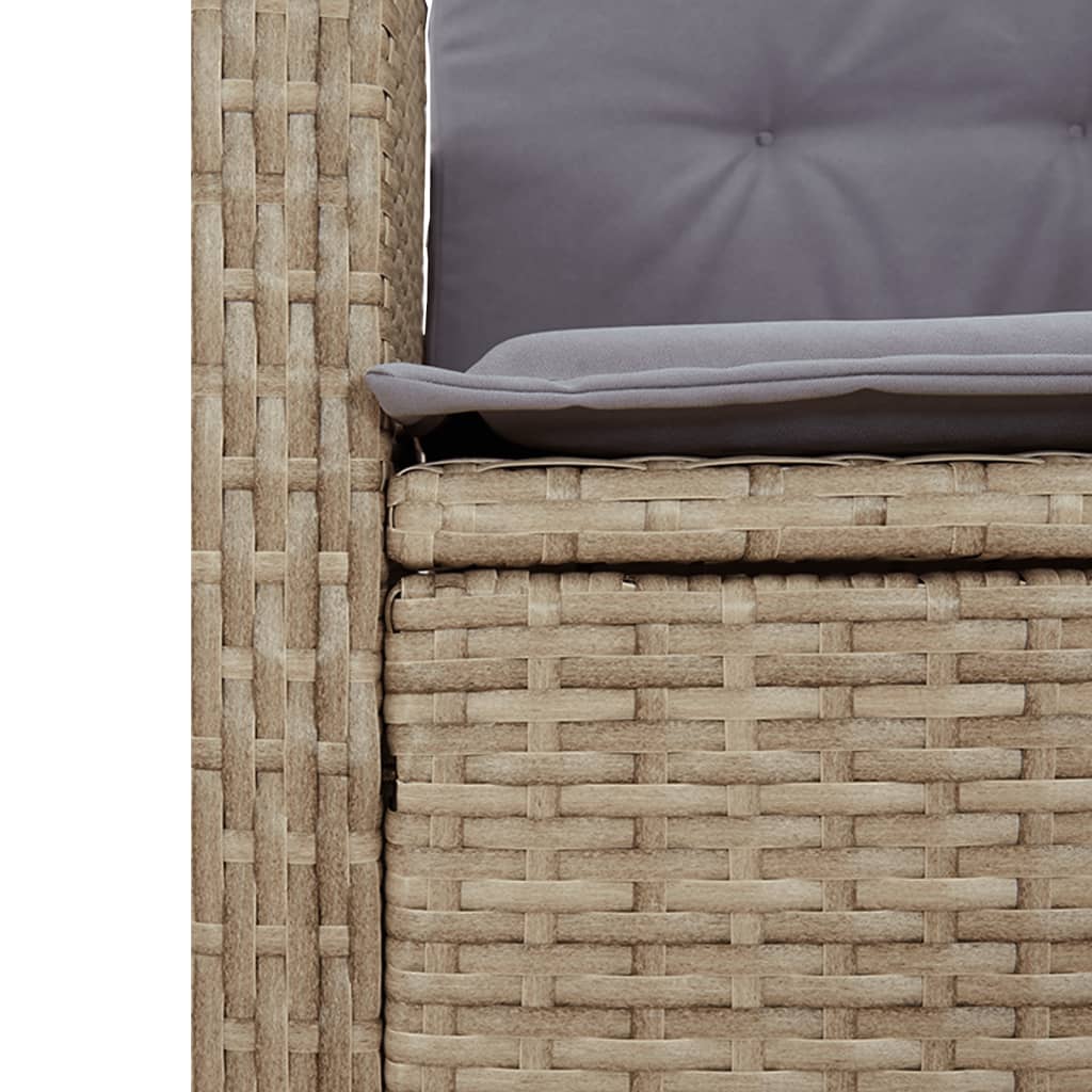 5-Tlg. Garten-Essgruppe Mit Kissen Beigemischung Poly Rattan