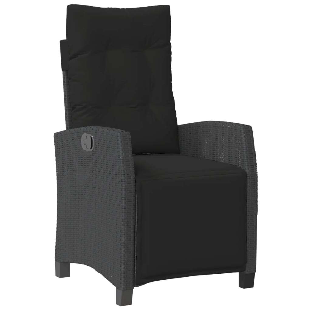 9-Tlg. Garten-Essgruppe Mit Kissen Schwarz Poly Rattan