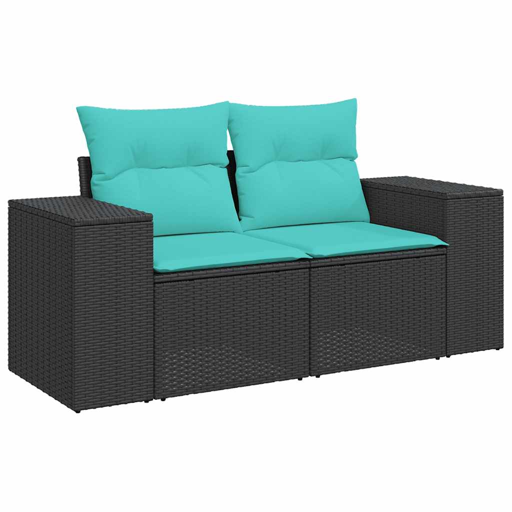 Gartensofa Mit Kissen 2-Sitzer Poly Rattan